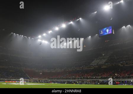 Milan, Italie. 16th févr. 2022. Découvrez l'intérieur du stade lors de l'UEFA Champions League 2021/22 Round of 16 - match de football de première jambe entre le FC Internazionale et le FC Liverpool au stade Giuseppe Meazza, Milan, Italie, le 16 février 2022 Credit: Independent photo Agency/Alay Live News Banque D'Images