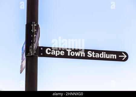 Panneaux indiquant la rue, stade du Cap. Banque D'Images