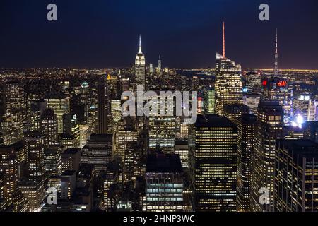 Vue depuis Top of the Rock, New York Banque D'Images