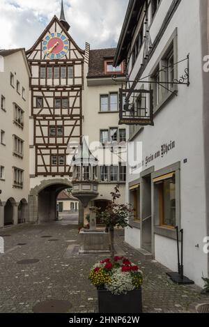 Vieille ville historique de Stein am Rhein, Canton de Schaffhausen, Suisse Banque D'Images