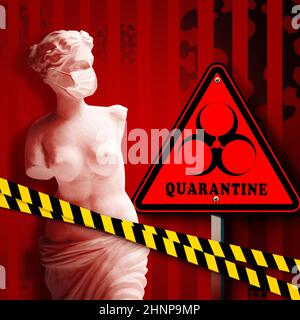 Contexte du virus Corona, concept de risque pandémique. 3D illustration Banque D'Images