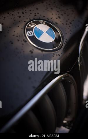 Capot humide d'une voiture BMW Banque D'Images