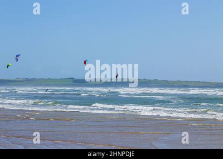 kitesurf en Irlande Banque D'Images