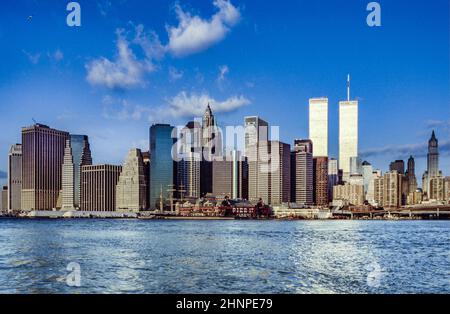 Vue sur le Lower Mahattan et le World Trade Center de New York Banque D'Images