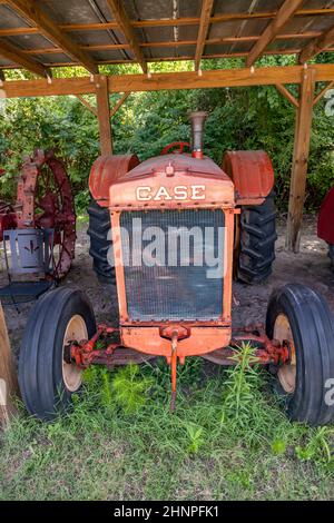 Ancien cas historique de marque de tracteur dans la plantation Boone Hall Banque D'Images