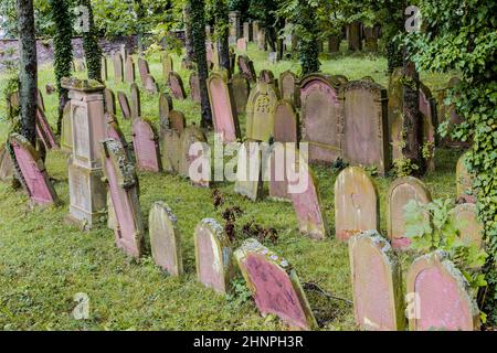 Cimetière juif dans la ville de Wiesloch Banque D'Images