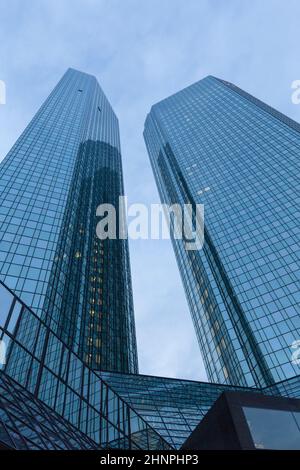 Tours jumelles de la Deutsche Bank à Francfort Banque D'Images