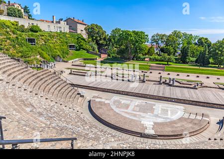 Amphithéâtre des trois Gaulois à Fourvière au-dessus de Lyon France Banque D'Images