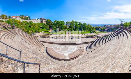 Amphithéâtre des trois Gaulois à Fourvière au-dessus de Lyon France Banque D'Images