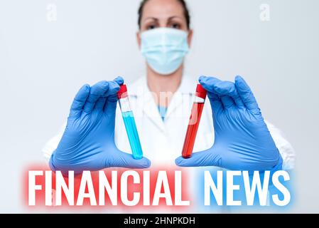 Rédaction affichage de texte nouvelles financières, concept signification banque d'investissement gestion de fonds réglementation et négociation étudier le nouveau traitement des infections pré Banque D'Images