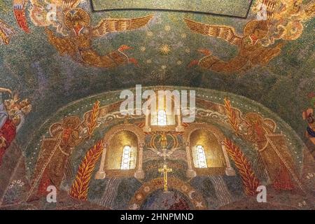 Mosaïque dans la chapelle de l'abbaye de Saint-Odile Banque D'Images