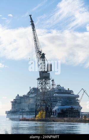 Bateau de croisière en construction Banque D'Images