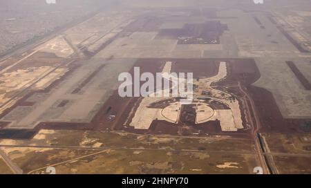 Le nouvel aéroport de Mexico est en construction avant d'être abandonné par le Président Andres Manuel Lopez Obrador (AMLO) Banque D'Images