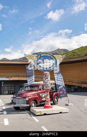 Célèbre musée de moto Hochgurgl à Fernpass Street High Alpine Road en Autriche, Alpes d'Oetztal, Tyrol du Sud. Banque D'Images