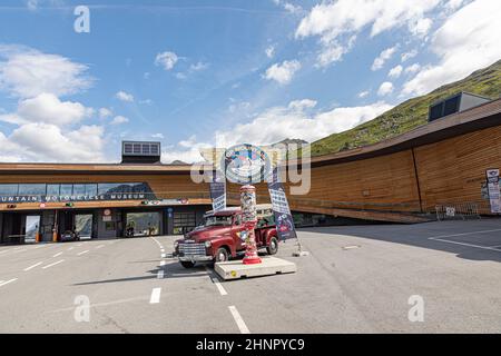 Célèbre musée de moto Hochgurgl à Fernpass Street High Alpine Road en Autriche, Alpes d'Oetztal, Tyrol du Sud. Banque D'Images