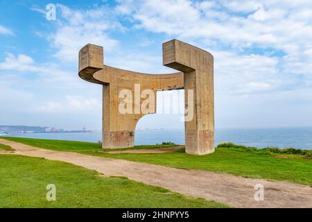 L'eulogie de l'horizon est un des symboles les plus connus de Gijon dans les Asturies, en Espagne Banque D'Images