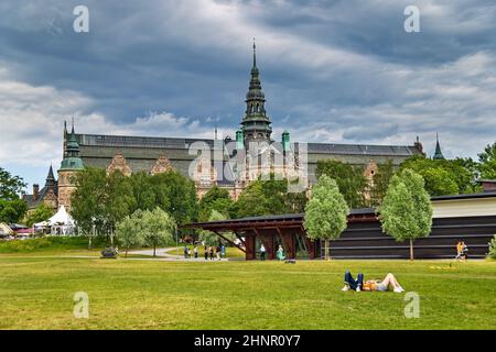 Bâtiment nordique du musée à Djurgarden à Stockholm. Banque D'Images