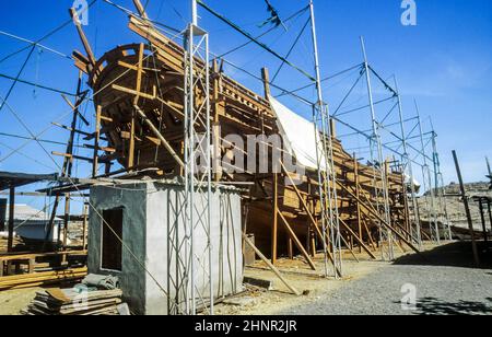 Chantier naval de Dhow à sur, Oman Banque D'Images