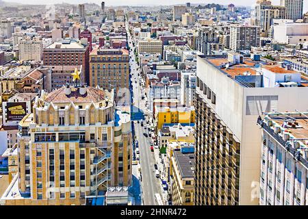 Vue depuis le toit vers la ville de San Francisco Banque D'Images