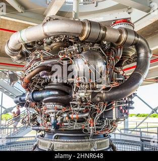 Le Saturn V était une fusée multiétagée à combustible liquide, qui pouvait être utilisé comme une fusée Banque D'Images