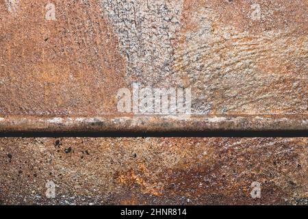 Ancienne texture en métal rouillé. Plaque en fer rugueux. Fond de tôle d'acier sale Banque D'Images