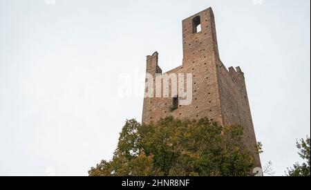Tour Dona et tour Grimaldi : les deux tours anciennes de Rovigo en Italie Banque D'Images