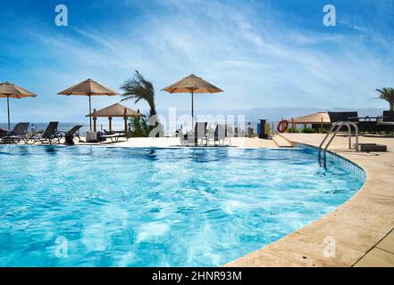 Plage à Aqaba, Jordanie Banque D'Images