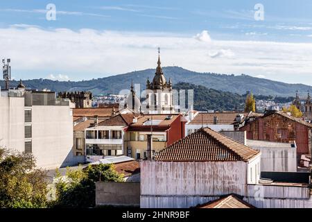 Atmosphère de rue et détails architecturaux à Brage, Portugal Banque D'Images