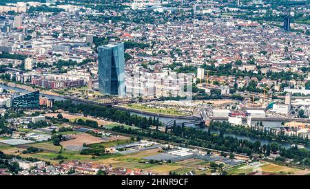 Vue aérienne du nouveau siège de la Banque centrale européenne Banque D'Images