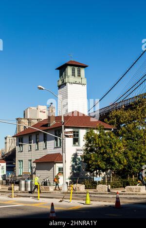 Brooklyn Ice Cream Factory dans le Brooklyn Bridge Park Banque D'Images