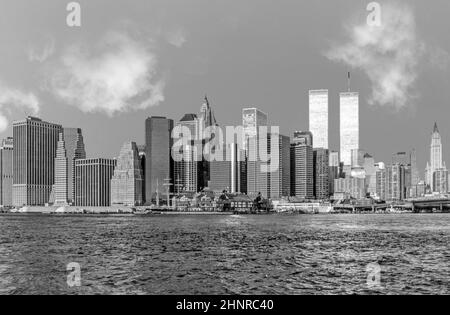 Vue sur le Lower Mahattan et le World Trade Center de New York Banque D'Images