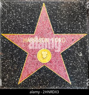 La star de Harrison Ford sur le Hollywood Walk of Fame Banque D'Images