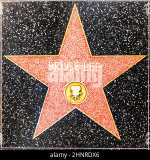L'étoile Bruce Lees sur le Hollywood Walk of Fame Banque D'Images