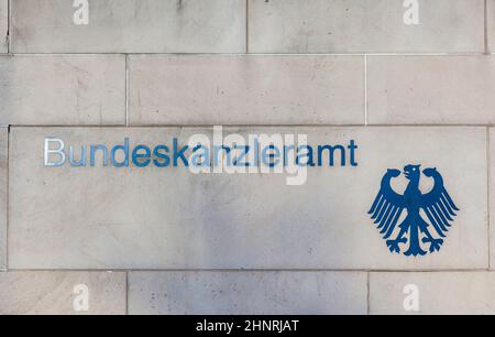 Gouvernement de l'Allemagne. Bundeskanzleramt. L'inscription sur le mur d'un bâtiment Banque D'Images