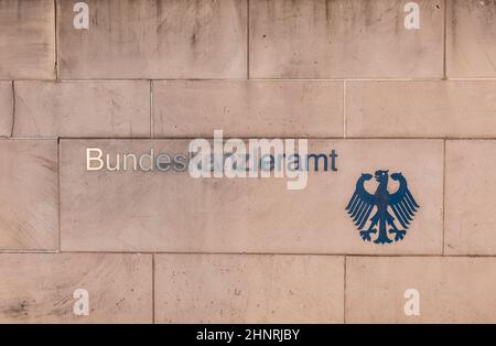 Plaque sur le mur de la chancellerie allemande, Bundeskanzleramt Banque D'Images