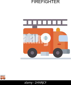 Icône vecteur simple pompier.Modèle de conception de symbole d'illustration pour élément d'interface utilisateur Web mobile. Illustration de Vecteur