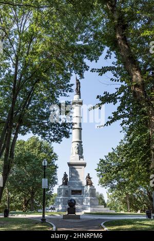 Statue pour les soldats tombés par Martin Milmore dans le parc Boston Common Banque D'Images