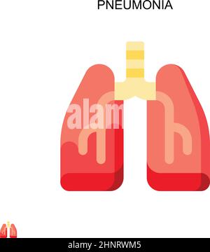 Icône de vecteur simple de pneumonie. Modèle de conception de symbole d'illustration pour élément d'interface utilisateur Web mobile. Illustration de Vecteur