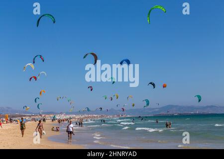 Kite surf à Tarifa Banque D'Images