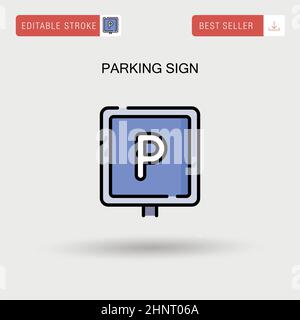 Symbole de stationnement icône vecteur simple. Illustration de Vecteur
