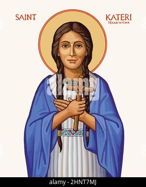 saint kateri tekakwitha foi religion illustration Banque D'Images