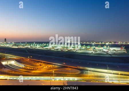 Vue d'ensemble Dubai International Airport terminal 3 DXB dans les Émirats arabes Unis Banque D'Images