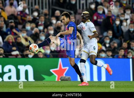 Barcelone,Espagne.17 février,2022. Lors du match Europa League entre le FC Barcelone et la SSC Napoli au stade Camp Nou. Crédit : rosdemora/Alay Live News Banque D'Images