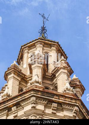 Clocher de l'église dans le quartier de Russafa Valencia, Espagne Banque D'Images