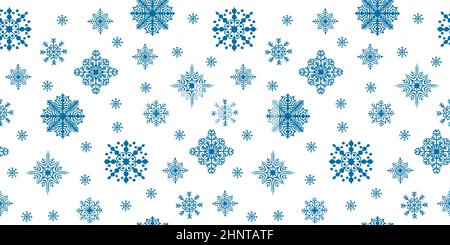 Motif de Noël sans coutures avec flocons de neige épars. Illustration vectorielle Banque D'Images