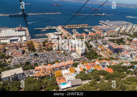 Gibraltar vue depuis le haut du Rocher Banque D'Images