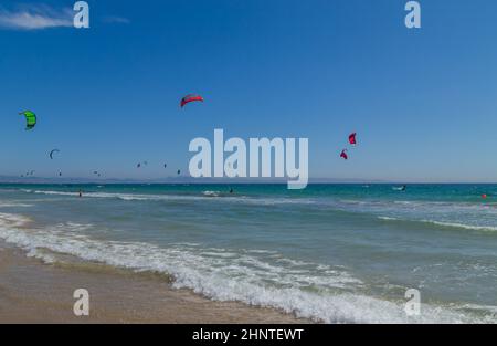 Kite surf à Tarifa Banque D'Images