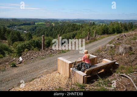 Bergischer Panoramasteig, Bergisches Land, Allemagne Banque D'Images