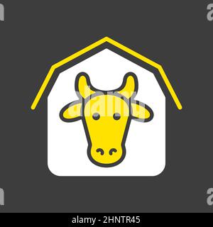 Icône de glyphe de Cowshed. Signe animal de ferme. Symbole graphique pour la conception de votre site Web, votre logo, votre application, votre interface utilisateur. Illustration vectorielle Banque D'Images