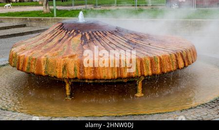 Célèbre chaud Kochbrunnen à Wiesbaden, Allemagne Banque D'Images